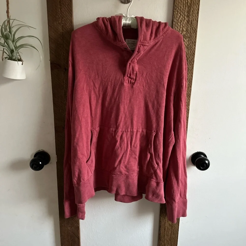 Y2K Men’s J. Crew Coral Lounge Laid Back Hoodie XL